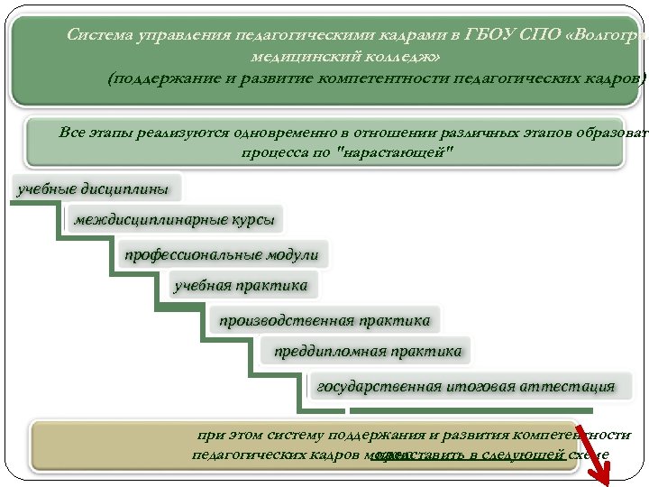 Система управления педагогическими кадрами в ГБОУ СПО «Волгоград медицинский колледж» (поддержание и развитие компетентности