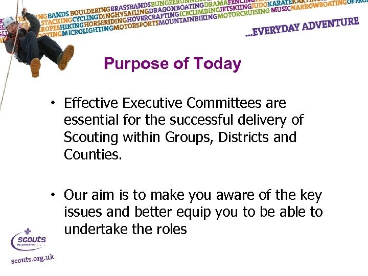 Purpose of Today • Effective Executive Committees are essential for the successful delivery of