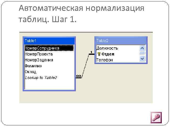 Автоматическая нормализация таблиц. Шаг 1. 