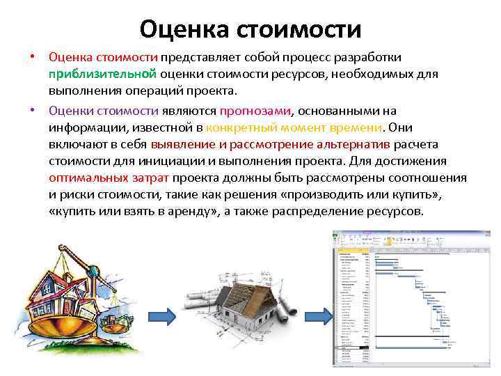 Это процесс приближенной оценки денежных ресурсов необходимых для выполнения операций проекта