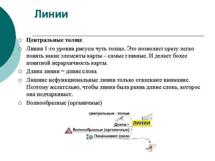 Линии ¡ ¡ ¡ Центральные толще Линии 1 -го уровня рисуем чуть толще. Это
