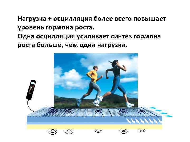 Нагрузка + осцилляция более всего повышает уровень гормона роста. Одна осцилляция усиливает синтез гормона