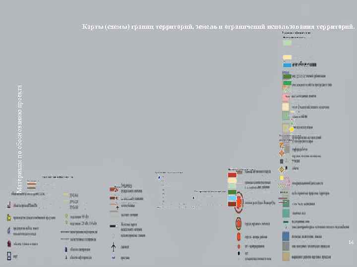 Материалы по обоснованию проекта Карты (схемы) границ территорий, земель и ограничений использования территорий. 14