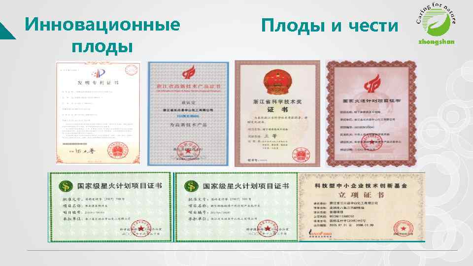 Инновационные плоды Плоды и чести 