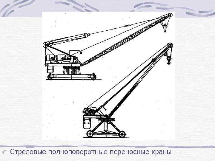 Стреловые полноповоротные переносные краны 