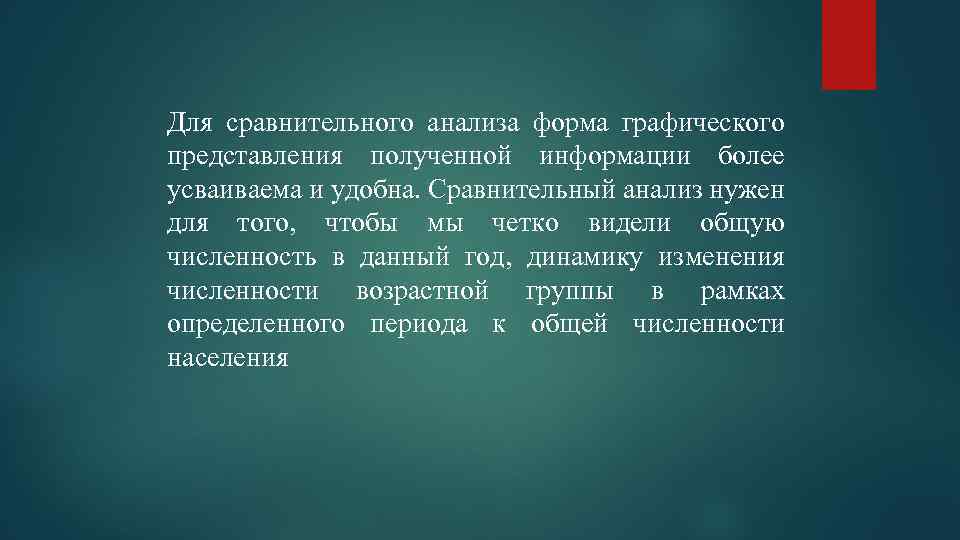 Для сравнительного анализа форма графического представления полученной информации более усваиваема и удобна. Сравнительный анализ