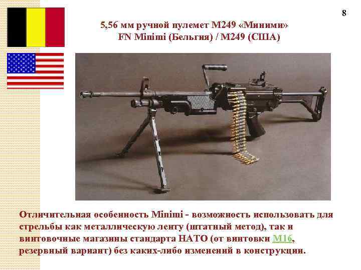 8 5, 56 мм ручной пулемет М 249 «Миними» FN Minimi (Бельгия) / M