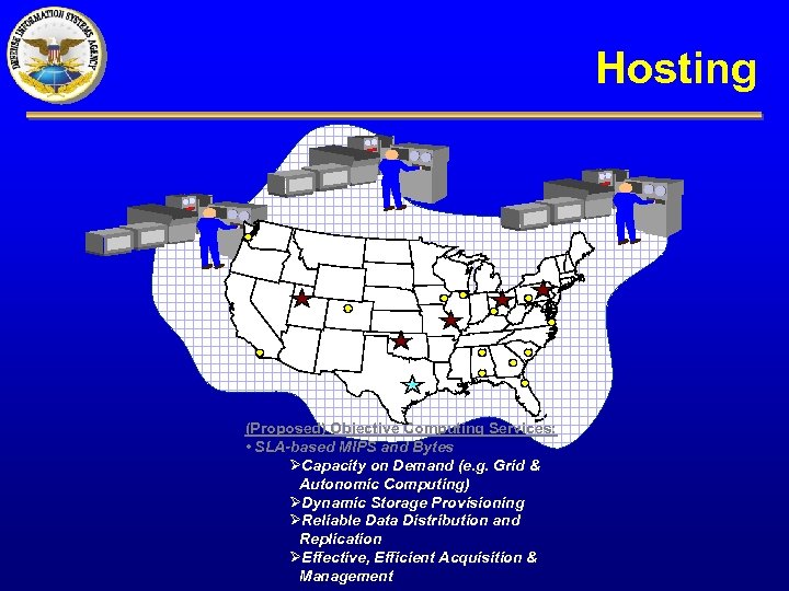 Hosting (Proposed) Objective Computing Services: • SLA-based MIPS and Bytes ØCapacity on Demand (e.