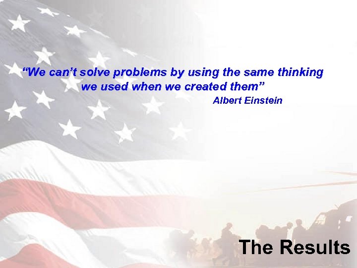 “We can’t solve problems by using the same thinking we used when we created