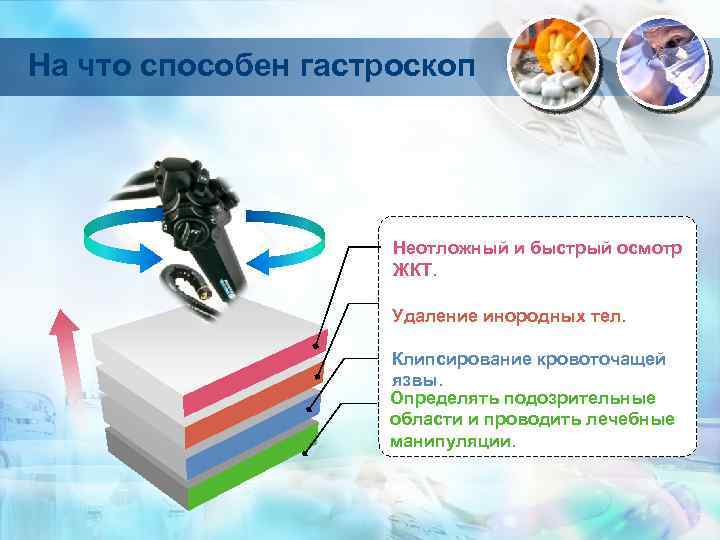 На что способен гастроскоп Неотложный и быстрый осмотр ЖКТ. Удаление инородных тел. Клипсирование кровоточащей