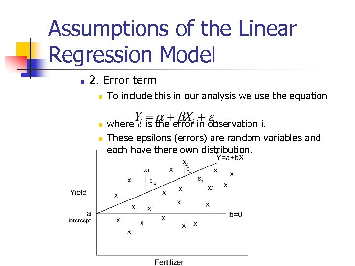 Assumptions of the Linear Regression Model n 2. Error term n n n To