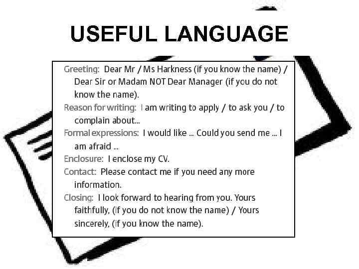 USEFUL LANGUAGE 