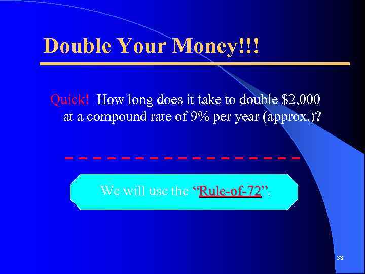 Double Your Money!!! Quick! How long does it take to double $2, 000 at