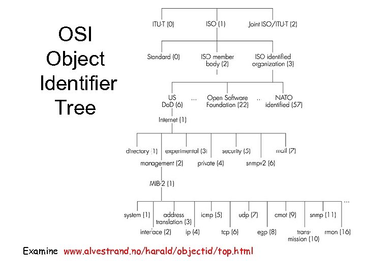 OSI Object Identifier Tree Examine www. alvestrand. no/harald/objectid/top. html 