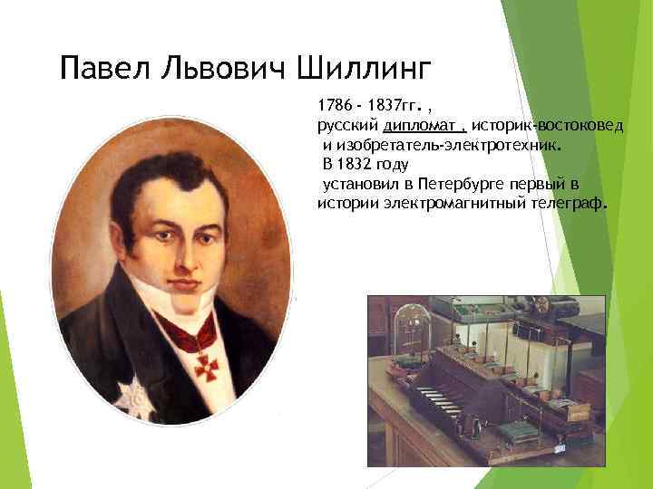  Павел Львович Шиллинг 1786 - 1837 гг. , русский дипломат , историк-востоковед и