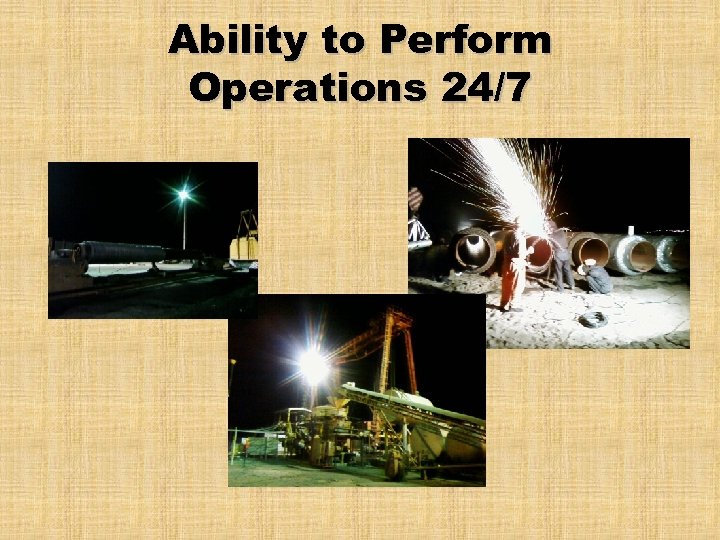 Ability to Perform Operations 24/7 