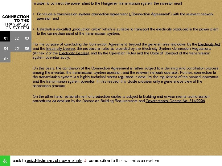 In order to connect the power plant to the Hungarian transmission system the investor