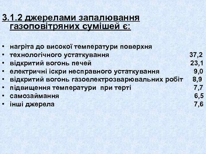 3. 1. 2 джерелами запалювання газоповітряних сумішей є: • • нагріта до високої температури