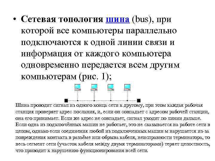 Топология при которой все компьютеры параллельно подключаются к одной линии связи