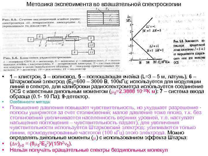 Методика эксперимента во вращательной спектроскопии • 1 – клистрон, 3 – волновод, 5 –