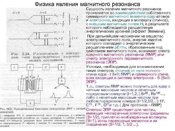 Физика явления магнитного резонанса • • • Сущность явления магнитного резонанса проявляется во взаимодействии