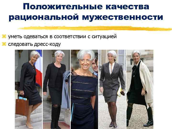 Положительные качества рациональной мужественности z уметь одеваться в соответствии с ситуацией z следовать дресс-коду