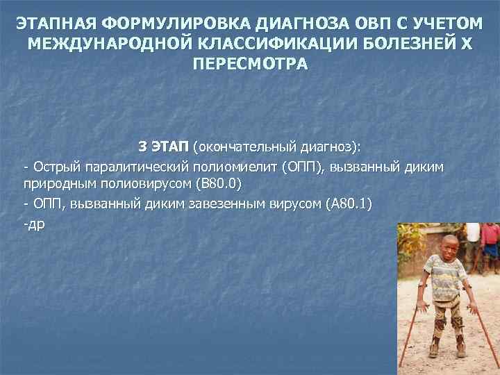 ЭТАПНАЯ ФОРМУЛИРОВКА ДИАГНОЗА ОВП С УЧЕТОМ МЕЖДУНАРОДНОЙ КЛАССИФИКАЦИИ БОЛЕЗНЕЙ Х ПЕРЕСМОТРА 3 ЭТАП (окончательный
