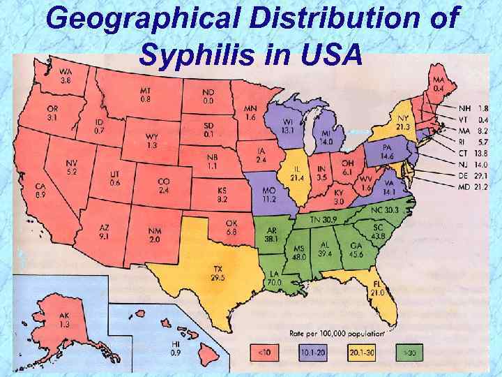 Geographical Distribution of Syphilis in USA 