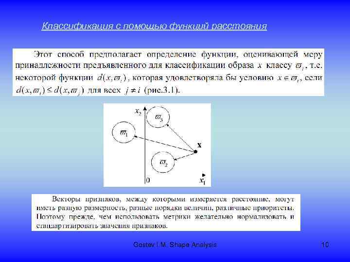 Классификация с помощью функций расстояния Gostev I. M. Shape Analysis 10 
