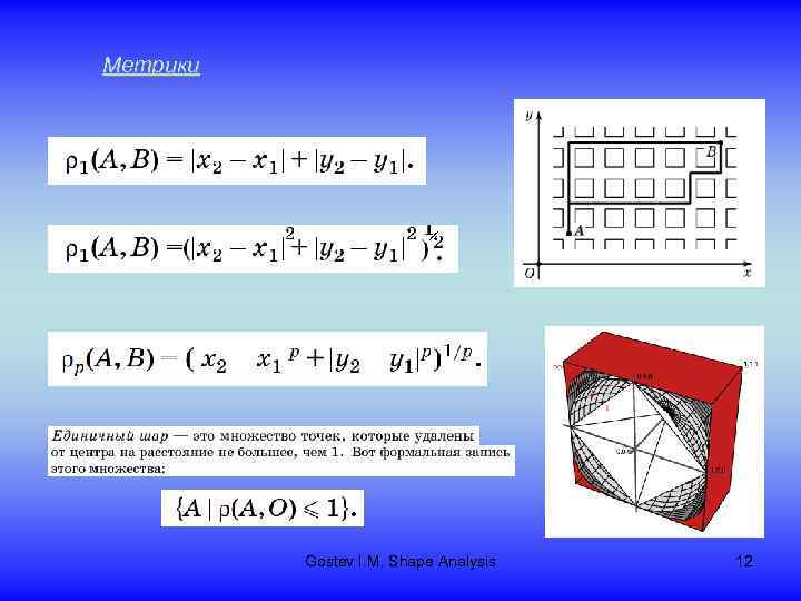 Метрики Gostev I. M. Shape Analysis 12 
