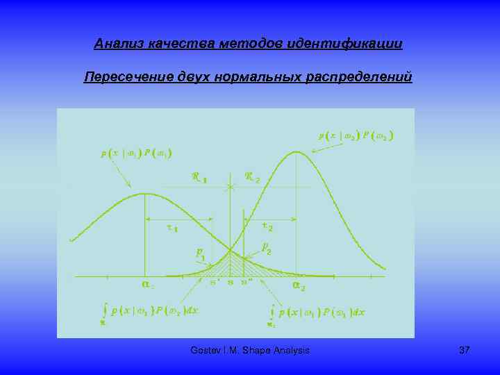 Анализ качества методов идентификации Пересечение двух нормальных распределений Gostev I. M. Shape Analysis 37