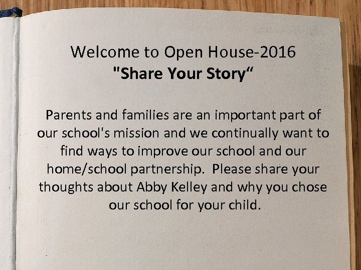 Welcome to Open House-2016 