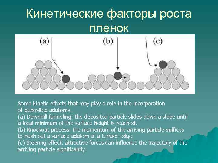 Кинетические факторы роста пленок Some kinetic effects that may play a role in the