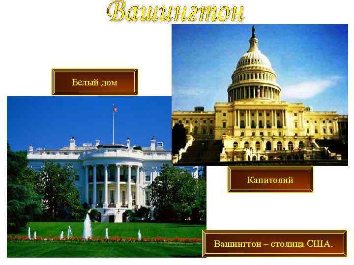 Белый дом Капитолий Вашингтон – столица США. 