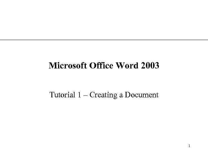 Xp Microsoft Office Word 2003 Tutorial 1 0086