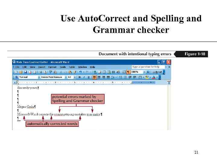XP Use Auto. Correct and Spelling and Grammar checker 21 