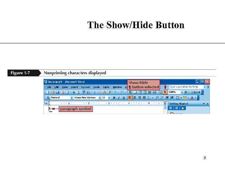 The Show/Hide Button XP 9 
