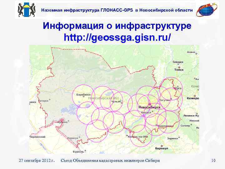 Наземная инфраструктура ГЛОНАСС-GPS в Новосибирской области Информация о инфраструктуре http: //geossga. gisn. ru/ 27