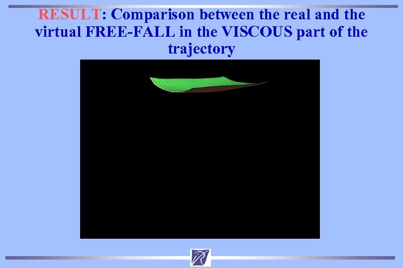 RESULT: Comparison between the real and the virtual FREE-FALL in the VISCOUS part of