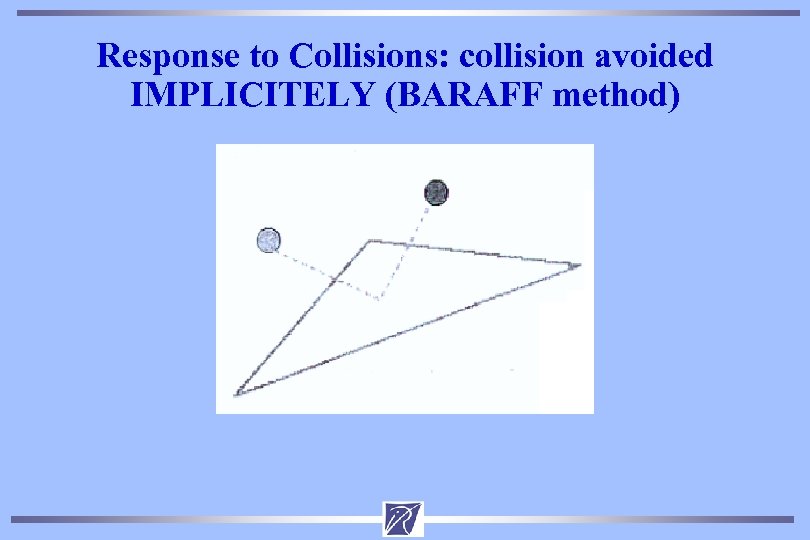 Response to Collisions: collision avoided IMPLICITELY (BARAFF method) 
