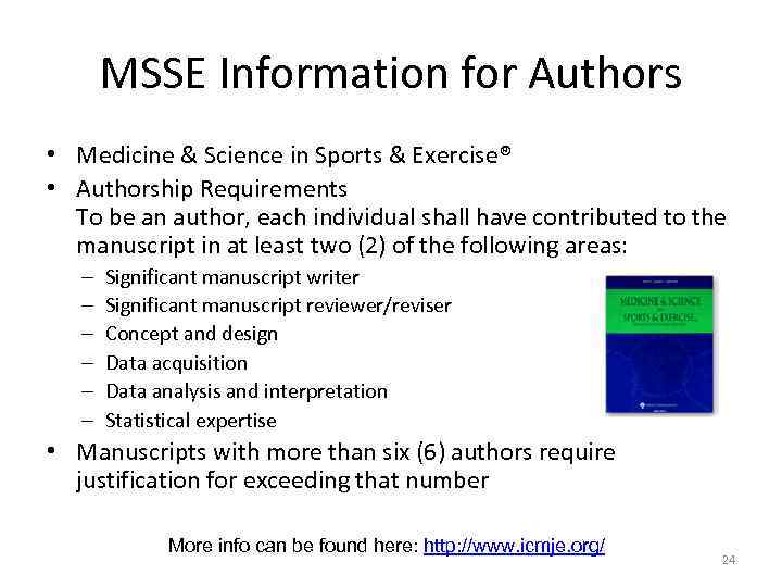 MSSE Information for Authors • Medicine & Science in Sports & Exercise® • Authorship