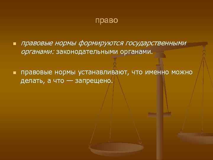 право n n правовые нормы формируются государственными органами: законодательными органами. правовые нормы устанавливают, что