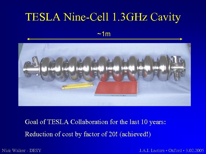 TESLA Nine-Cell 1. 3 GHz Cavity ~1 m Goal of TESLA Collaboration for the