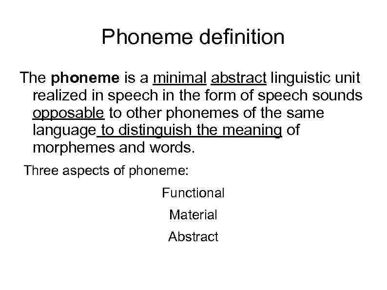 modification of phonemes in speech