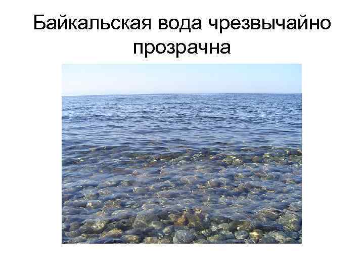 Байкальская вода чрезвычайно прозрачна 