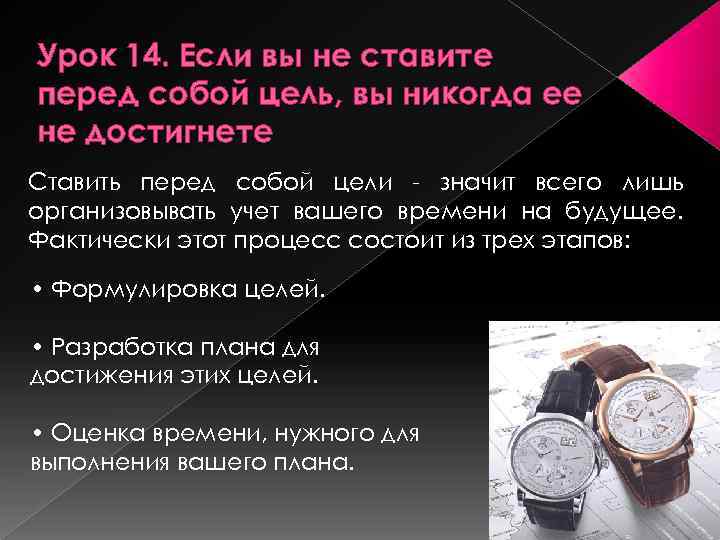 Урок 14. Если вы не ставите перед собой цель, вы никогда ее не достигнете