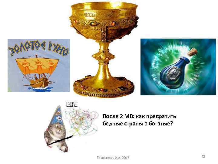 После 2 МВ: как превратить бедные страны в богатые? Тимофеева А. А. 2017 42