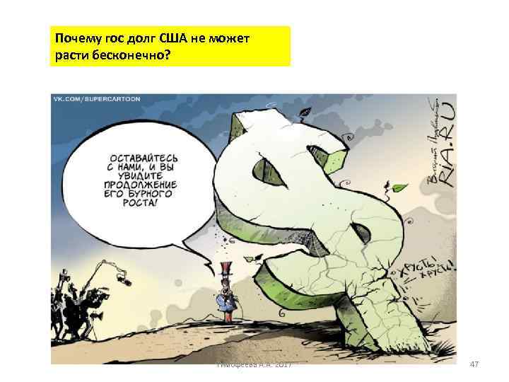 Почему гос долг США не может расти бесконечно? Тимофеева А. А. 2017 47 