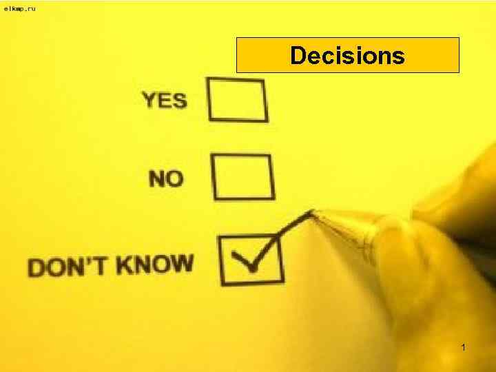 Decisions 1 