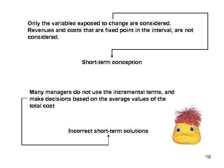 Only the variables exposed to change are considered. Revenues and costs that are fixed